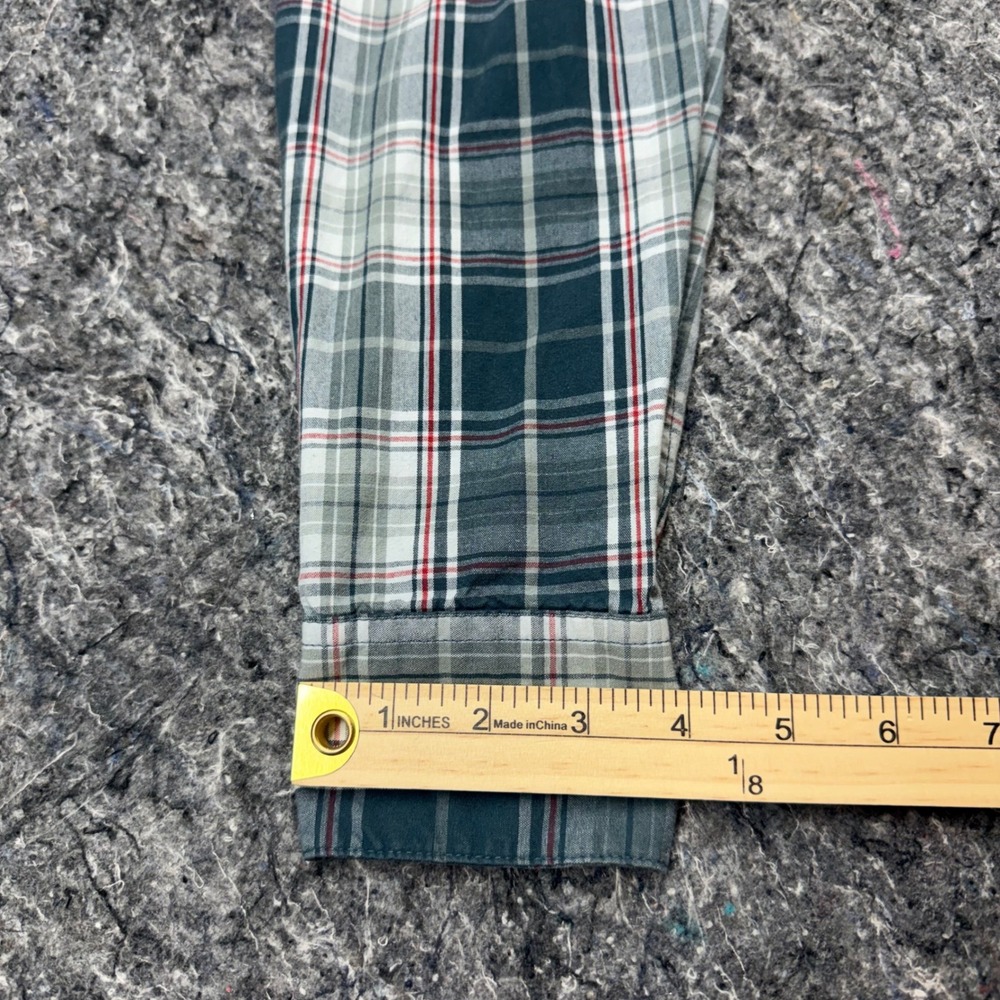 Wrangler Premium Quality Mens Plaid Button‎ Down Shirt Green White Red Size M - Picture 5 of 10
